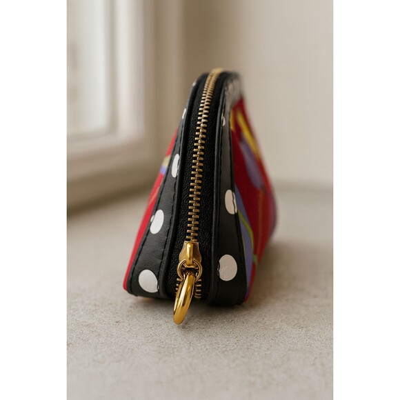 Carolina Herrera Fragrances Floral Toiletry Bag RedPolka Dot Travel CosmeticCase - Picture 3 of 8